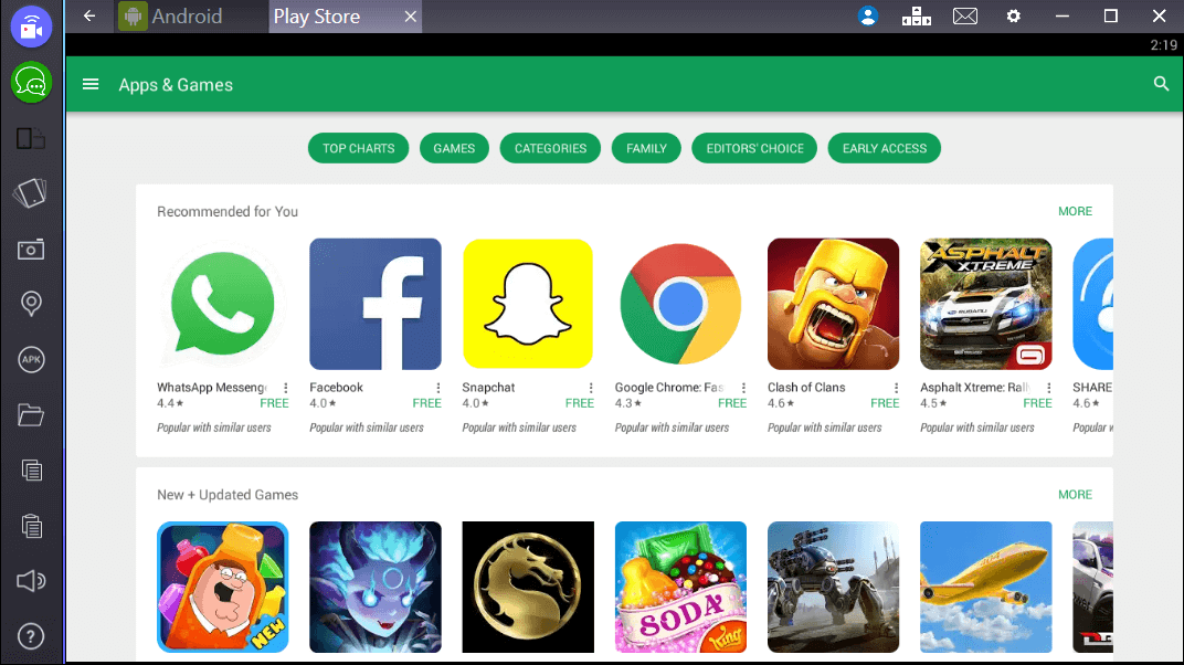 windows apps on google play store