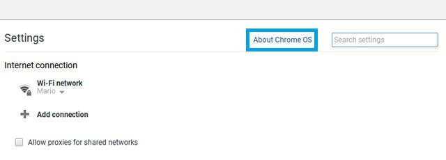 Click About Chrome OS